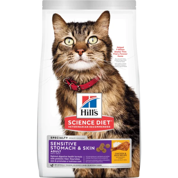 Hills Alimento Para Gato Adulto Estomago Y Piel Sensible Pollo 3,5 Lb (1,59 Kg)